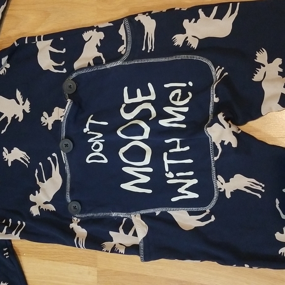Lazy One blue moose print onesie mens/ unisex XS EUC - Picture 5 of 12